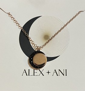 Authentic Alex and Ani Rose Gold Plated Sterling Silver Crescent Moon Pendant Necklace