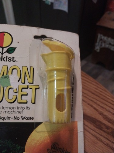 Vintage Sunkist Zitrone Wasserhahn Zapfhahn Fruchtsaftpresse Zitruspresse Gelb Neu - Bild 2 von 14