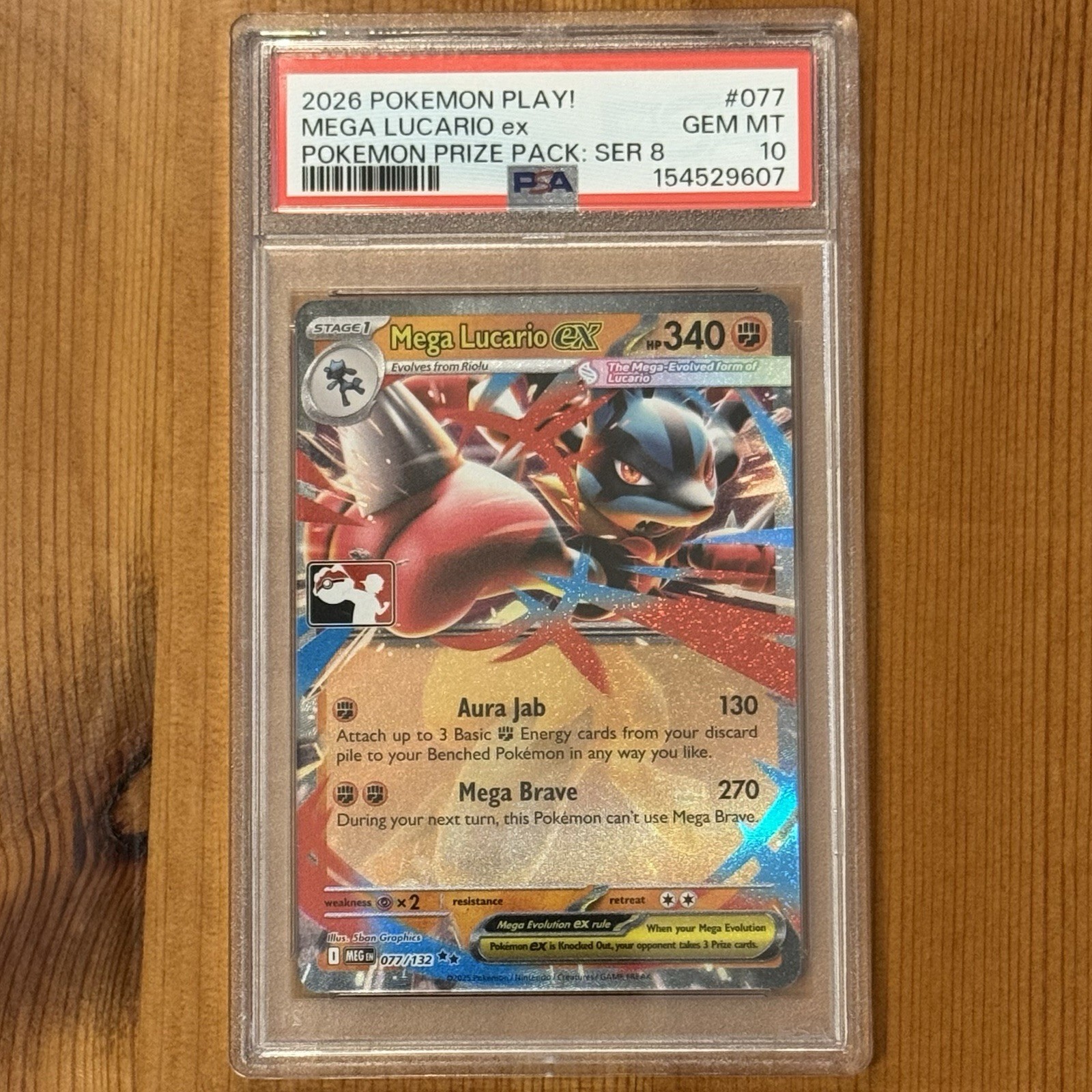 PSA 10 | Mega Lucario EX 077 Mega Evolutions Prize Pack Series 8 Stamped Pokémon