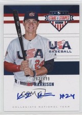 2017 USA Baseball Stars & Stripes CNT Signatures /499 KJ Harrison #10 Auto 3kk