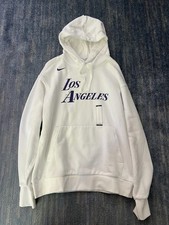 Nike NBA Los Angeles Lakers City Edition Pullover Hoodie White Mens Size L New