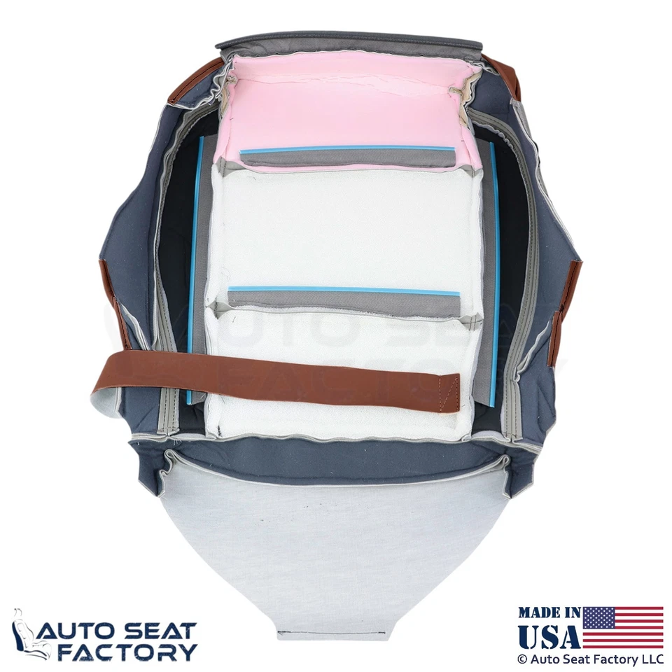 2015-2019 Fits Cadillac ATS Leatherette Perf Front Passenger Side Covers Brown - Image 4 of 4