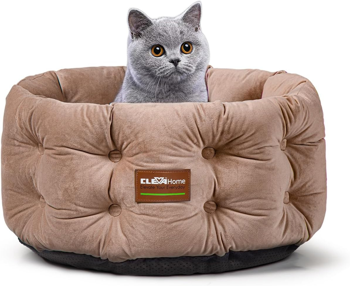 Cuccia Gatto Interno Velluto - Letto Rotondo Accogliente Deep Nest