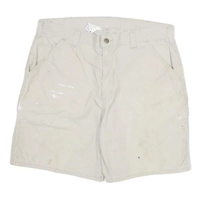 CARHARTT Hommes Short Beige Décontracté 3XL W36 Tenue de Travail Coton Mélange - Photo 1/4