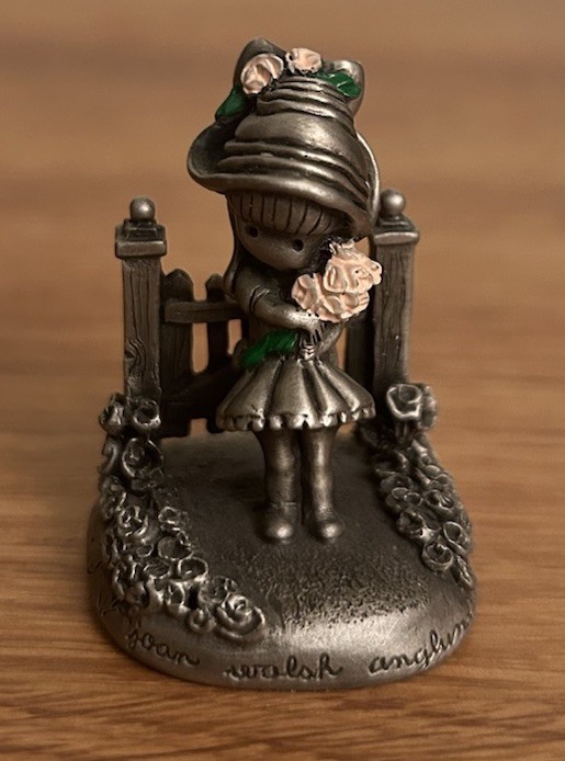 Hallmark Joan Walsh Anglund Girl Flowers "Friendship’s Bouquet" Pewter 1980