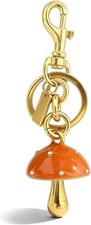 Gold Tone Pink Bag Charm Keychain for Purse Handbag