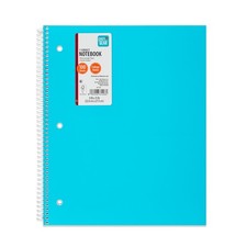 Pen Gear College Ruled Poly 1-Subject Notebook with inside Pockets, 9" X 11", Te