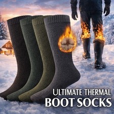 Mens and Womens Thermal Welly Socks Wellington Boot Winter Long Calf 3 Pairs