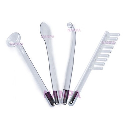 4PCS High Frequency Electrodes Glass Wand Violet Orange Ray Facial Skin Care SPA