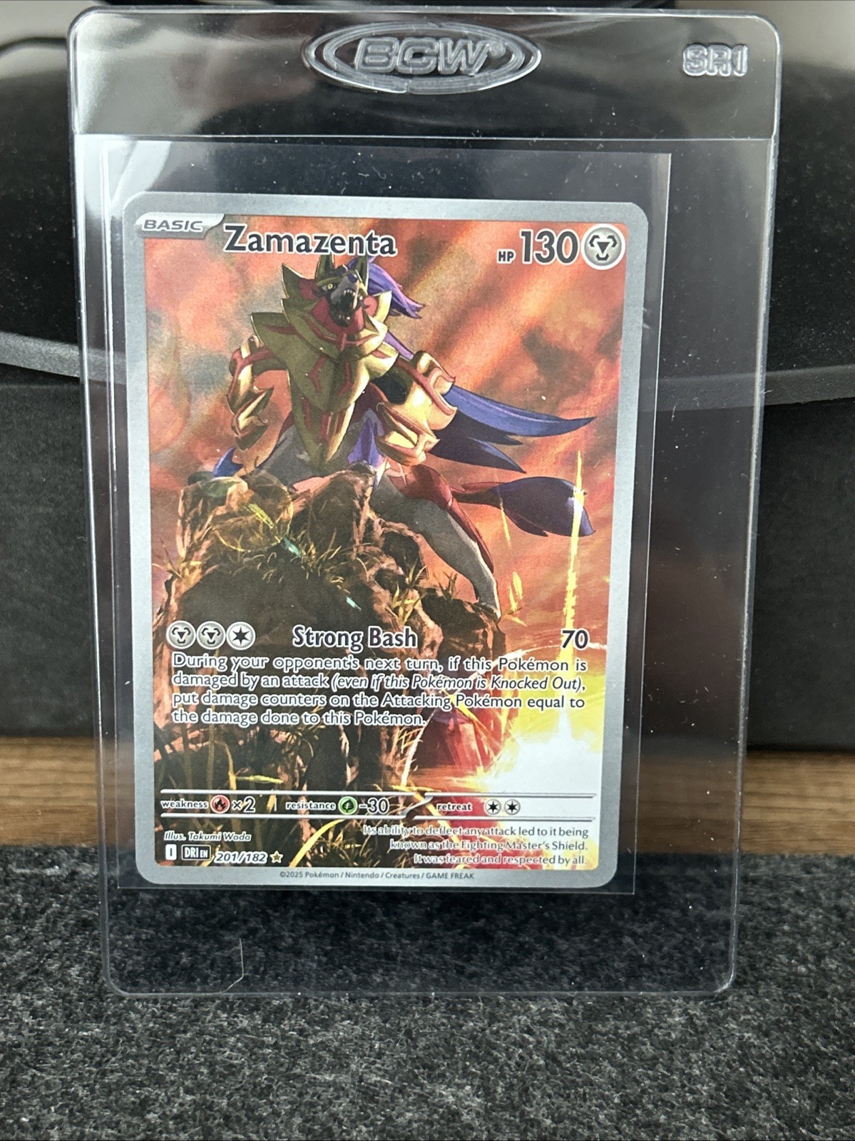 Pokémon TCG Zamazenta Holo Card 201/182 Sv10: Destined Rivals