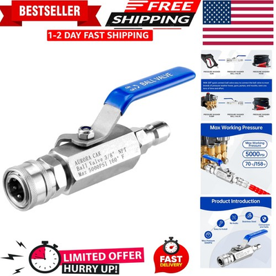 #ad Pressure Washer Ball Valve 3 8quot; Quick Connect Shut Off Ball Valve for Power Wa $39.99