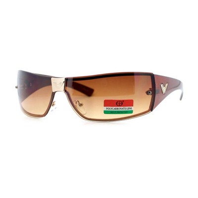 Designer Fashion Sunglasses Rectangular Shield Rimless Frame UV400