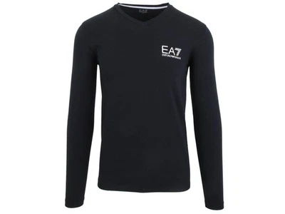 Emporio Armani EA7 Langarm T-Shirt Shirt Sweatshirt V-Ausschnitt Navy Größe M - Bild 1 von 4