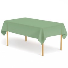 4 Pack Sage Green Tablecloth Plastic Rectangle Table Covers PEVA Sage Green Plas