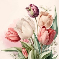 20 Servietten Vintage Tulip - Vintage Tulpen 33X33Cm