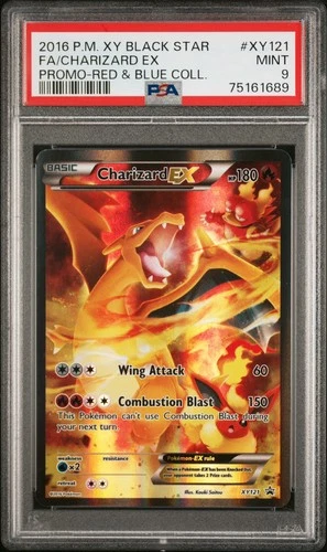 PSA 9 CHARIZARD EX XY121 HOLO – RARE BLACK STAR PROMO!