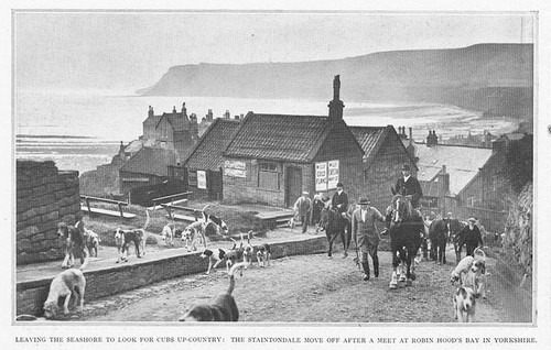 ROBIN HOOD'S BAY Yorkshire The Staintondale Hounds - Vintage Print 1930
