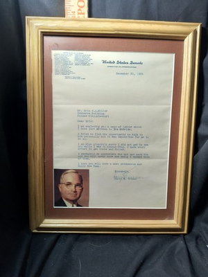 #ad Harry S. Truman Senator 1935 Typed Signed Letter Official Senate Stationery $250.00