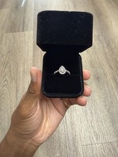 Moissanite pear 925 sterling silver ring