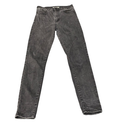 Levi's Jeans Damen 28'' Taille Schwarz Premium Mile High Super Stretch Skinny Leg