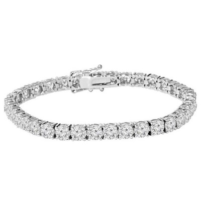 Tennisarmband 9 kt echtes rundgeschliffenes echtes Diamant 7 Zoll 14 K Weißgold