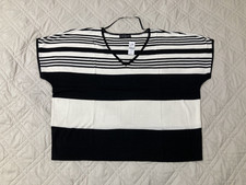 Lane Bryant NWT 22/24 White Black Striped Knit Tops