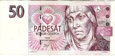 Tschechien Banknote Schein 50 Korun esk&yacute;ch 1997 Prague P-17c Serien E