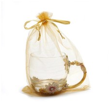 LOOKSGO 50 Pcs 6x9 Inches Organza Bags Wedding Party Favor inches, Gold