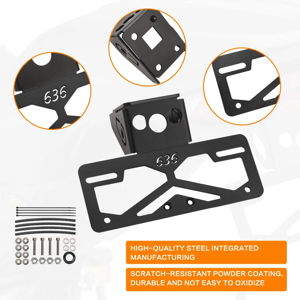 Kit eliminador de guardabarros soporte de matrícula para Kawasaki Ninja ZX6R 2019-2025 Foto 3 de 4