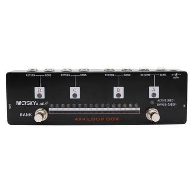 Mosky 4 Loop Box Guitar Effect Pedal 16 Banks Group One Click Mute and Bypass