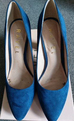 Womens Ravel Blue Suede Court Shoes Boxed Size UK