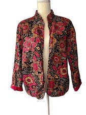 Alfred Dunner quilted blazer/jacket, size 14, floral, office, dressy, grandma