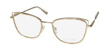 NEW ESCADA VESC56 EYEGLASSES 033M 53-19-135 WOMENS CAT EYE METAL  PLASTIC GOLD