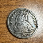 1839 Seated Liberty Half Dime Fine details - Dark Toning, Rim Bubble