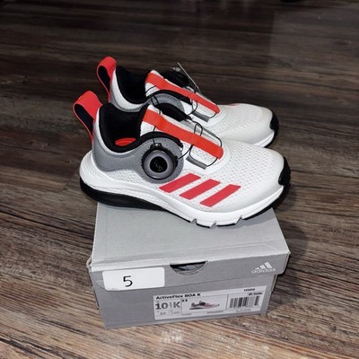 New adidas ActiveFlex Boa White Team Solar Orange FZ5056 Size 10.5K Kids