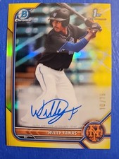 Willy Fanas 1st Bowman 2022 Bowman Chrome Gold Autograph Serial  # 10/75