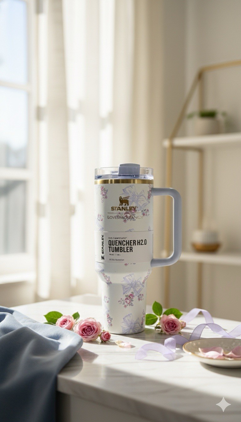 STANLEY 40 OZ LOVESHACK FANCY BLUE BOW FLORAL