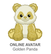 NEW Webkinz Classic Golden Panda Code Only  messaged 