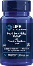 Life Extension Food Sensitivity Relief DAO 60 Caps | Histamine & Digestive Aid
