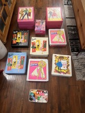 VINTAGE BARBIE Original Cases Lot With Clothing Accessories  Several Dolls