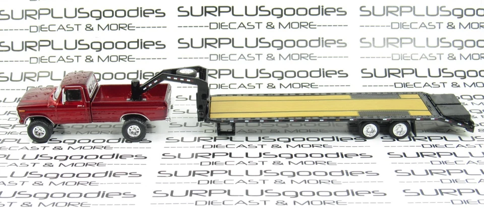 Camioneta Ford F-250 F250 1977 Greenlight 1:64 suelta roja rubí con remolque cuello de ganso Foto 2 de 4