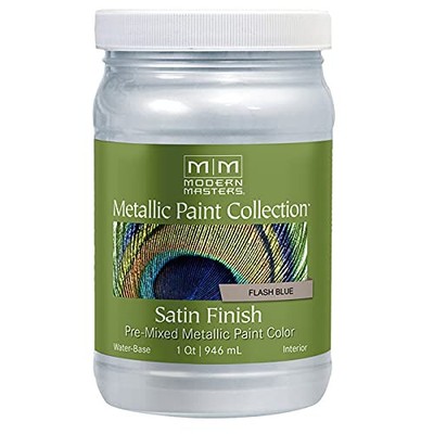 qt ME657 Flash Blue Metallic Paint Collection, Satin Water-Based Decorative M...