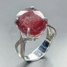 Handmade 10 ct Ruby Ring 925 Sterling Silver Size 7.5 /R455911