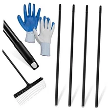 4 Pcs Replacement Rake Handle Fiberglass Handle Replacement Shrub Rake with 