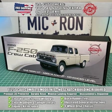 1/25 1966 Ford F-250 Crew Cab Truck Model Kit with Engine, Clear Parts & Tires