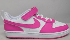 NIKE COURT BOROUGH LOW RECRAFT PS WHITE/LASER FUSHCIA DV5457-123, SIZE: 3
