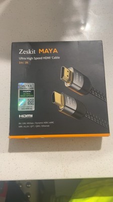 Zeskit Ultra High Speed HDMI Cable 8K 1m 3ft Black Dynamic HDR eARC Ethernet