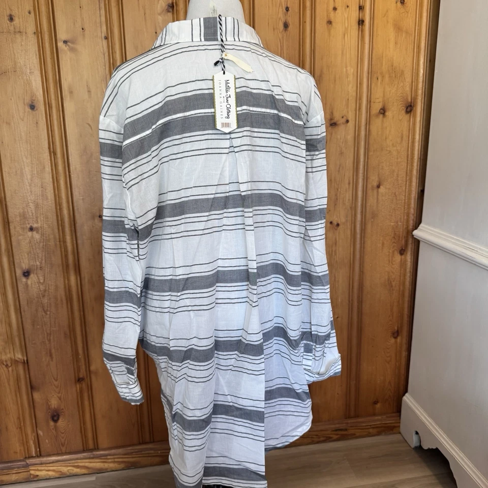 Ropa Matilda Jane con Joanna Gaines para mujer talla 2XL gris/blanco a rayas Foto 3 de 4