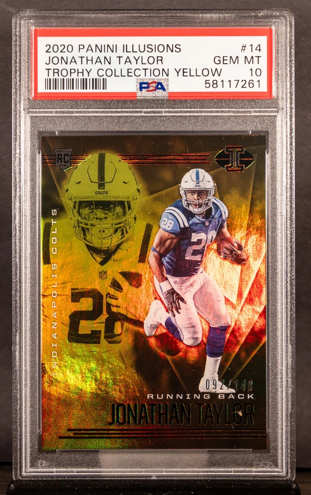Jonathan Taylor Panini Illusions #14 Trophy Collection Yellow
