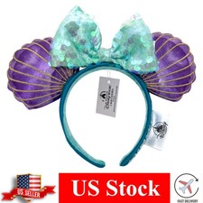 Disney's Parks Mermaid Ariel Purple Iridescent Disneyland Minnie Ears Headbands